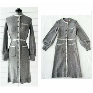 S.S.H. for MR MORT VINTAGE 1960's "FABULOUS SPARKLING" COCKTAIL SHIRT DRESS US-4